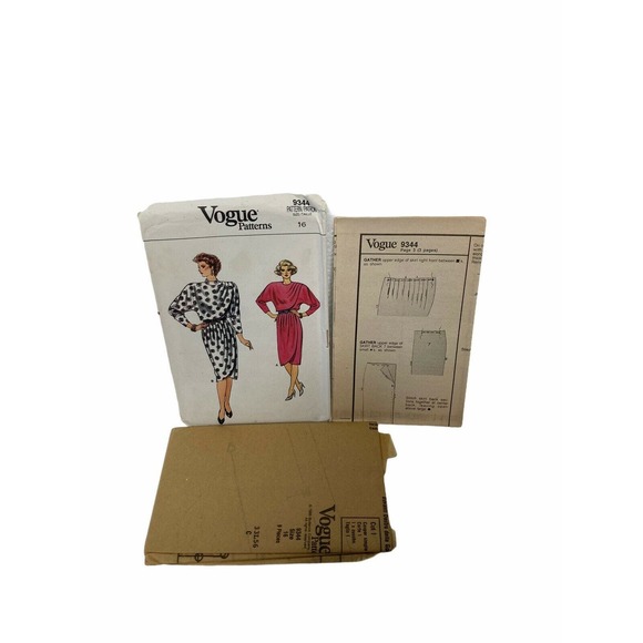 Vogue 9344 Misses Loose Fitting Blouson Dress Sewing Pattern size 16 - Picture 4 of 5